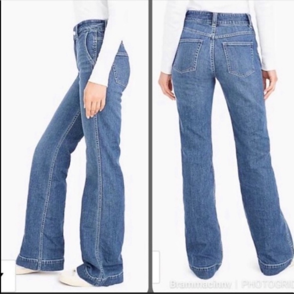 NWT J Crew Wide Leg High Rise Jeans